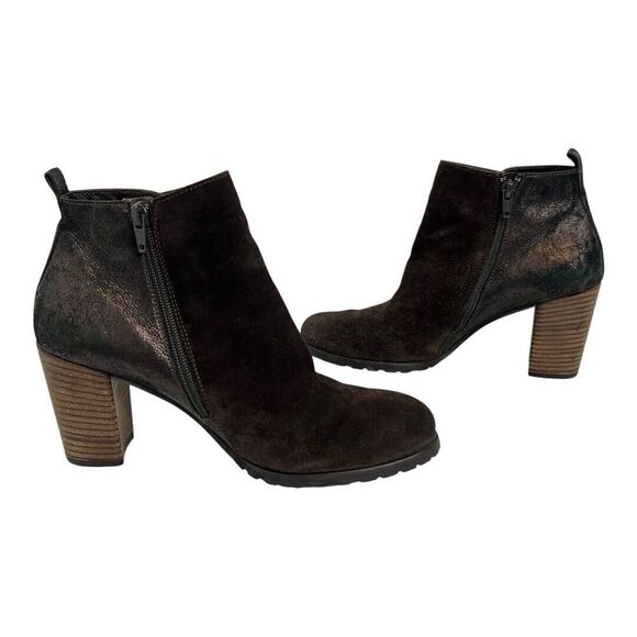 Paul Green Womens Size UK 6 US 8.5 Rockin Brown Suede Leather Zipper Ankle Boot - Picture 4 of 8